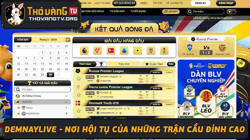 Demnaylive bóng đá: Trực tiếp bóng đá hôm nay - Dem nay live